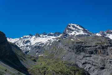 Massive mountains with snow and glacier