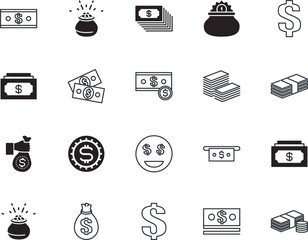 cash vector icon set such as: bill, eyes, yellow, market, abundance, giving, backgrounds, human, smile, fun, savings, happy, smiley, expression, sack, template, businessman, objects, holding, pounds