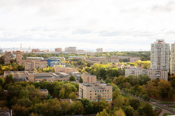Fototapeta na wymiar urban top view, city view, Moscow, western district