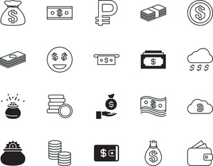 cash vector icon set such as: bit-coin, clipart, perfect, credit, shopping, ruble, communication, smiley, fun, face, giving, sky, bitcoin, arm, abstract, ball, expression, hand, fortune, russian