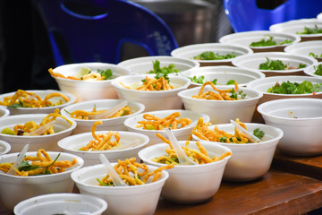People use plastic and foam container fill food and drink it's cause the garbage.