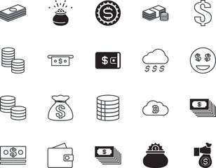 cash vector icon set such as: cost, forex, pictogram, interface, mobile, funny, bit, businessman, idea, smiley, human, presentation, website, backgrounds, earning, cheerful, million, funds, holding