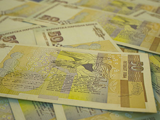 Money of Bulgaria. Bulgarian banknotes background