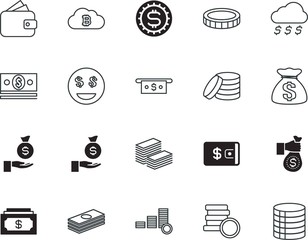 cash vector icon set such as: funny, jackpot, shape, earning, presentation, canvas, communication, yellow, expression, idea, objects, wage, mining, signs, hundred, businessman, digital, usa, rain