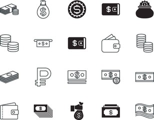 Plakat cash vector icon set such as: moneybox, bill, american, leprechaun, holiday, patrick, ireland, ruble, arm, golden, logo, shopping, earnings, abundance, template, rubles, work, economic, commercial