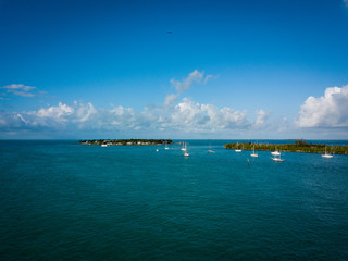 Drone View Of Anchorage Next To Wisteria Island In Key West Florida
