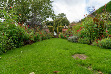 Views around old English garden in Autumn