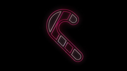 Christmas Icon Neon Candy Cane
