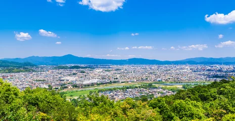 Foto op geborsteld aluminium Kyoto 京都市　全景　ワイド