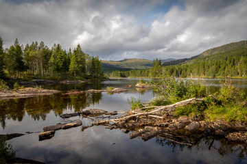 nature scenery  in Namsskogan, Trondelag, Norway