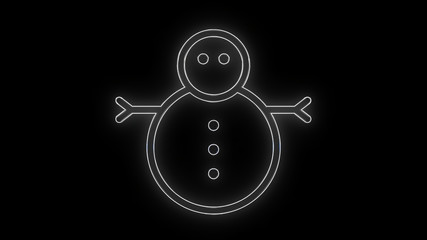 Christmas Icon Neon Snowman