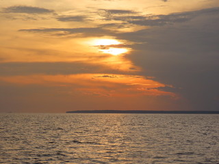 sunset over the sea
