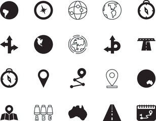 map vector icon set such as: mark, emblem, geo, sport, connected, computer, international, wheel, frame, air, distance, mesh, connectivity, connect, aircraft, logistics, life, find, address, card