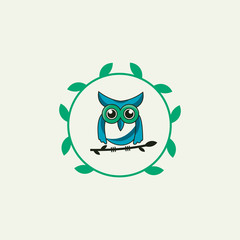owl logo vector graphic design