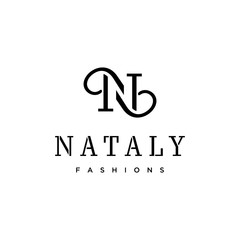 Illustration of initial letter N abstract sign made with beautiful and luxurious lines logo design
