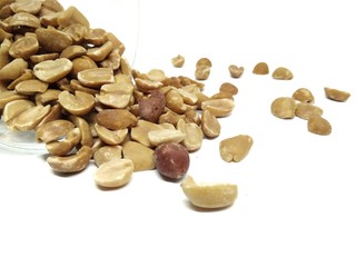 Peanuts on white background, Full of peanuts
