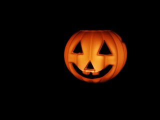 Halloween pumpkin, Black dark background, Funny