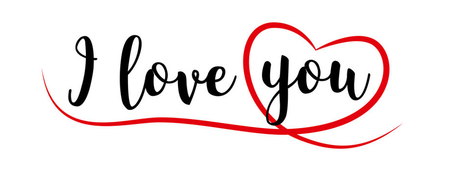 "I love you" mit rotem Herz
