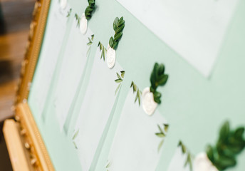 layout of seating arrangements for guests in a picture frame