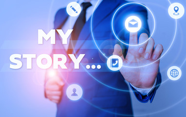 Word writing text My Story. Business photo showcasing telling someone or readers about how you lived your life
