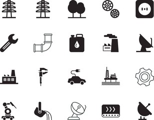 factory vector icon set such as: gallon, canister, meter, s, measure, direction, calipers, technical, slag, spring, environmental, team, hybrid, silicone walley, box, derrick, hydraulic, container