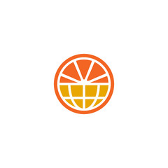 Orange fruit logo design vector template