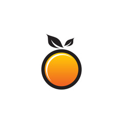 Orange fruit logo design vector template