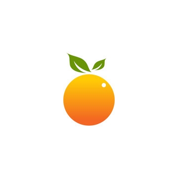 Orange fruit logo design vector template