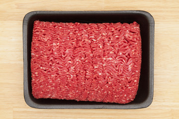 Two pounds of ground beef in package