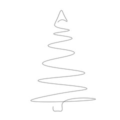 Christmas tree icon line drawing vector illustration