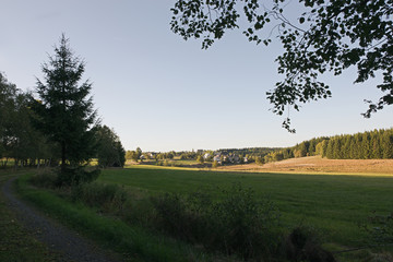 Landscape near Reitzenhain village in german Ore mountains on 21th september 2019