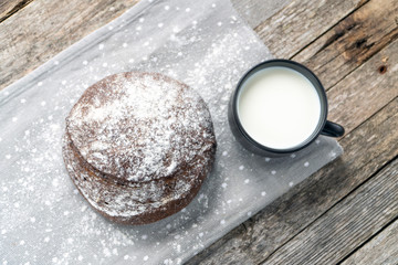 Fresh black bread from the oven