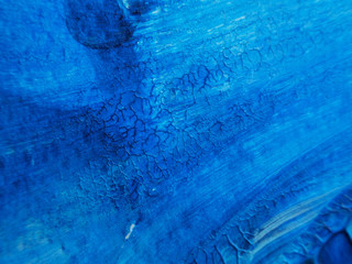 Blue and white acrylic painting texture on white paper background by using rorschach inkblot method.