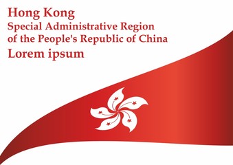 Obraz premium Flag of Hong Kong, Special Administrative Region of the People's Republic of China. Template for award design, an official document with the flag of Hong Kong. Bright, colorful vector illustration for