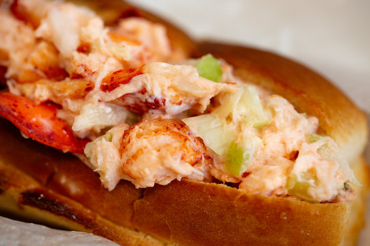 Lobster roll-lobster meat and celery on toasted roll