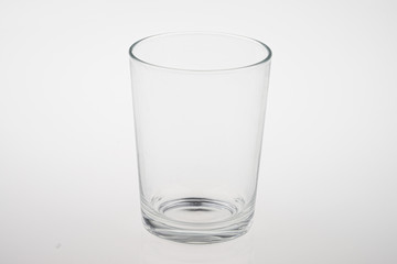 Empty glass for wate on white background