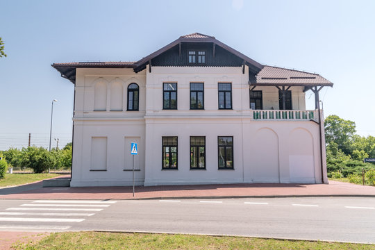 Railway station building at Garbatka, Poland.