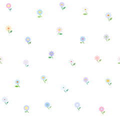 Seamless pattern of flowers