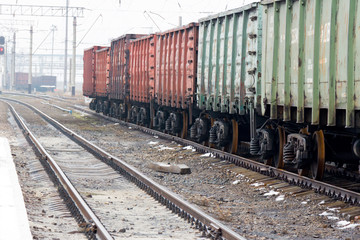 Freight railroad cars are in the industrial zone.