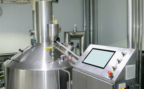 Close up monitor screen and Small beer boiler