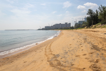 beach and sea in haikou hainan china