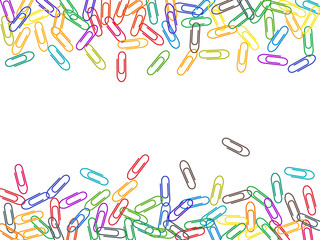 Stationary paperclips isolated on white background