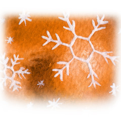 snowflake. snow watercolor. winter. happy new year greeting card. Christmas