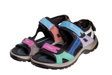 Sports female sandals on a white background