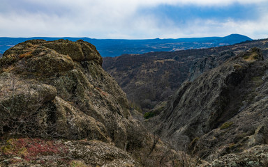 Fototapeta na wymiar view of rocks, mountains in countryside