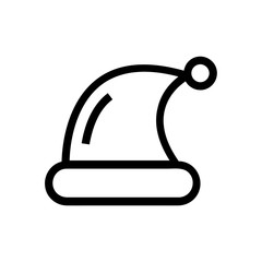 Christmas hat vector icon, holiday symbol. Simple, flat design for web or mobile app