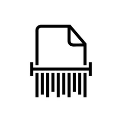 Paper shredder vector icon, delete symbol. Simple, flat design for web or mobile app