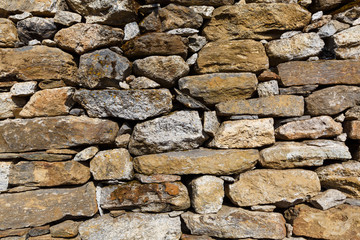 old stone wall in a Nepalese mountain house
