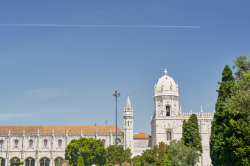 Obraz premium Jeronimos monastery in Lisbon, Portugal. Manuelino architectural style