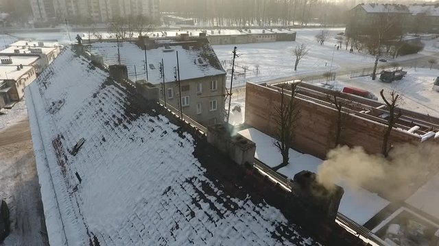 Poisonous chimneys, smog, Bytom, Poland, 2019